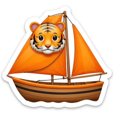 cute tiger sailing sticker