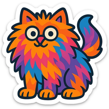 Make the image fluffy with vibrant colors in a cartoon style, remove the background. sticker