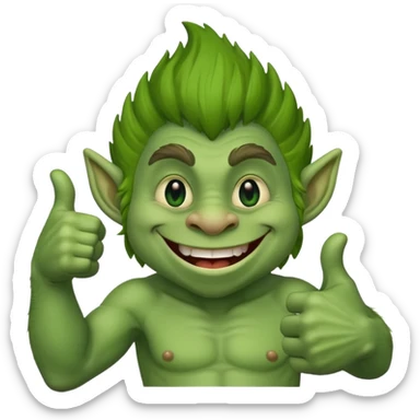 Troll with a thumbs up sticker