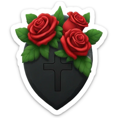 black grave with roses sticker