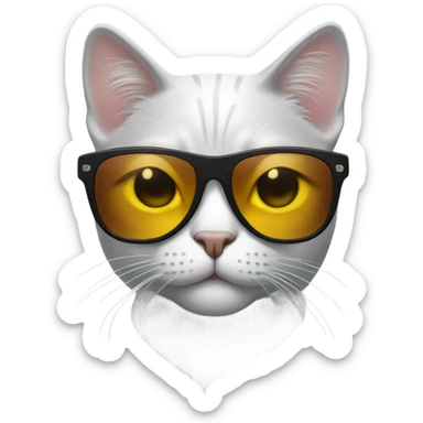 Cat with sunglasses sticker