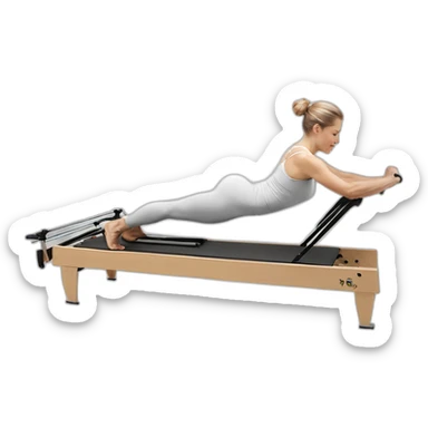 Pilates reformer white classical  sticker