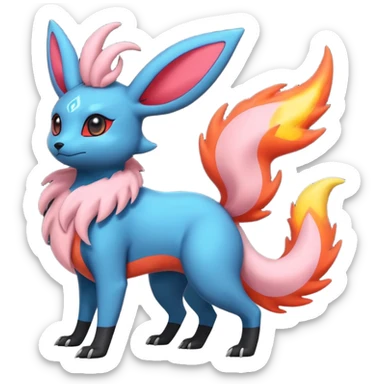 Salandit-Flareon-Sylveon-Umbreon-fusion-Pokémon-hybrid-creature  sticker