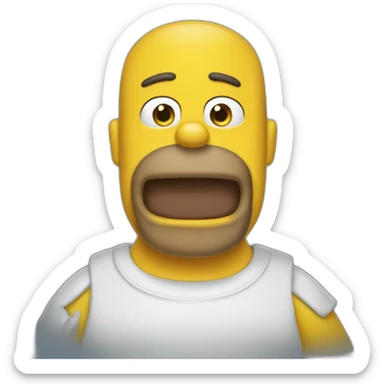 homer with frenchies sticker