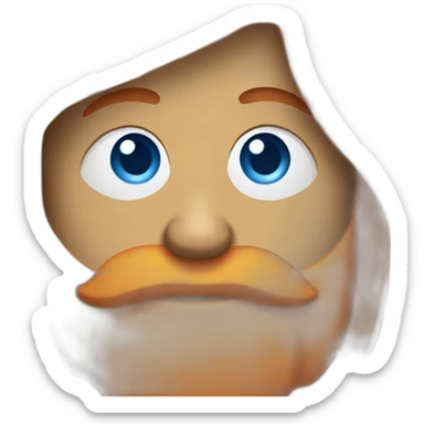 orange beard dj with blue eyes sticker