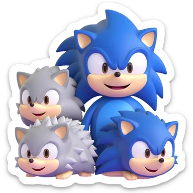 Sonic, Silver, and Shadow hedgehogs together sticker