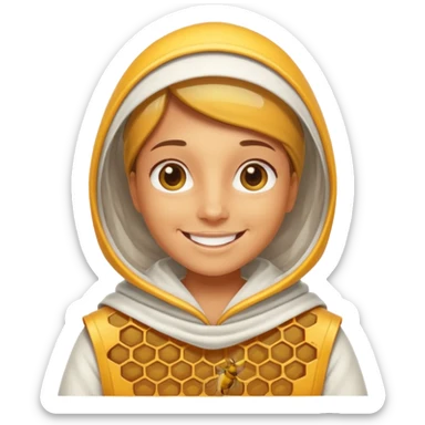 beekeeper white cloth sticker