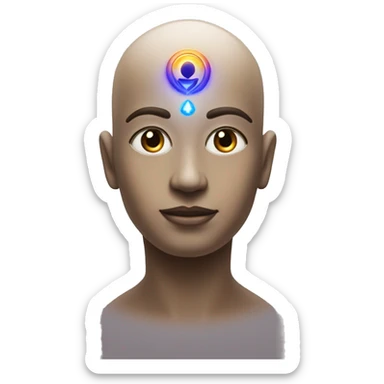 energy neck and head with third eye chakra sticker