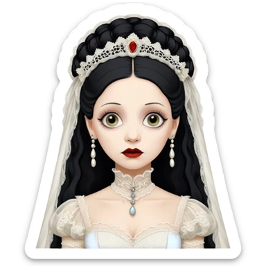 Lene Lovich like victorian creepy bride sticker