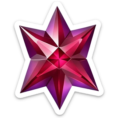 Dark Red jewel star with purple  sticker
