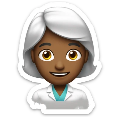 Nutricionista con tez aperlada, cabello ondulado cafe oscuro y ojos cafe sticker