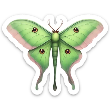Luna moth tattoo sticker