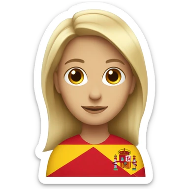 Spain flag colors on star sticker