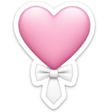 Pink heart with white tie sticker