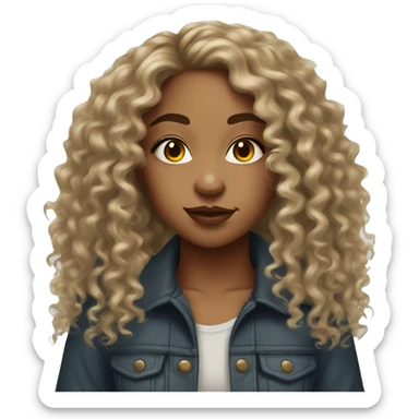 Mixed girl with curly hair and two nose piercing  sticker