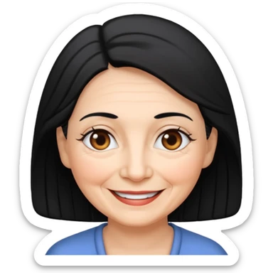 grandmother with black hair sticker