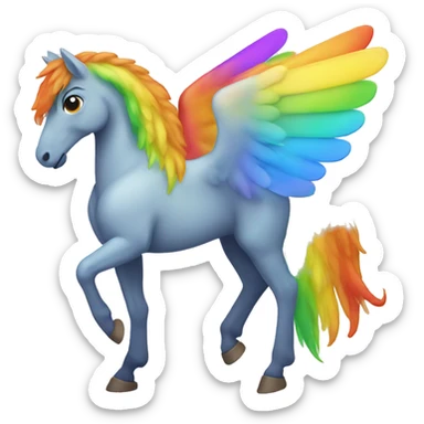 Rainbow horse with wings sticker