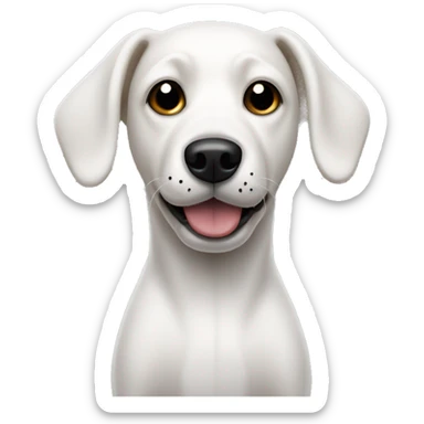 White Dog with black patches covering eyes and standing up ears sticker
