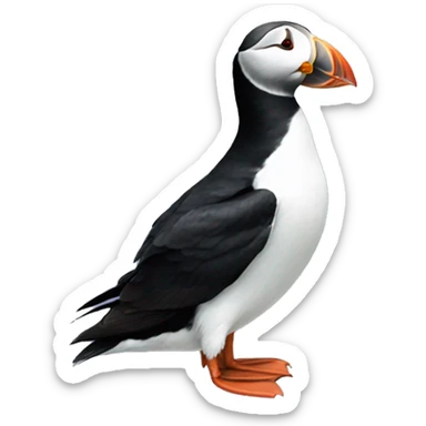 puffin sitting on a whale sticker