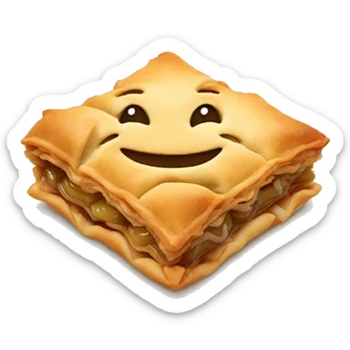 baklava with happy face sticker