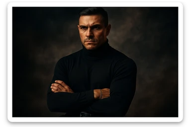 uomo che accoglie le sfide della vita e le supera senza paura, iperrealistica cinematografica 4k sticker