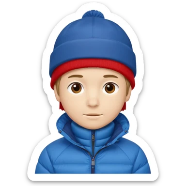 Boy wearing winter gear sticker