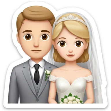 bride and groom sticker