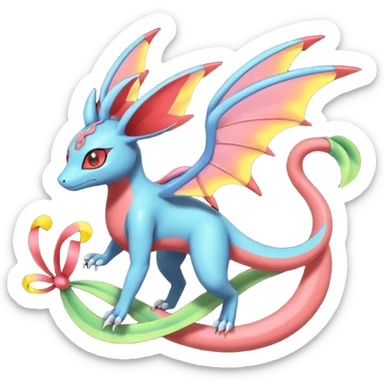 Salandit-Flygon-Sylveon-Umbreon-fusion-Pokémon-hybrid-creature  sticker