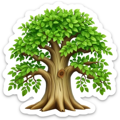 generate realistic detailed tree in 3d style sticker
