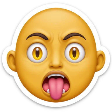 ugly pleading with eyes yellow emoticon🥺👀 emoji with tongue out sticker