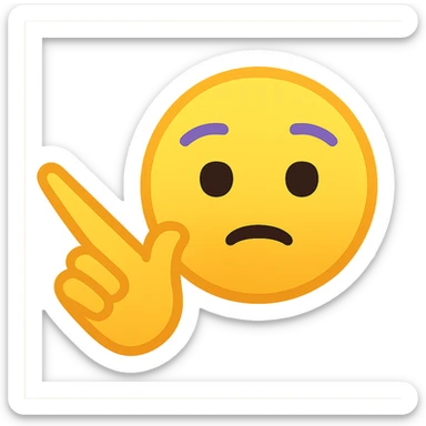 colorful and modern emoji showing a hand gesture with thumb and index finger apart, slightly smiling face, representing 'nah' meaning sticker