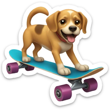 dog on a skateboard sticker