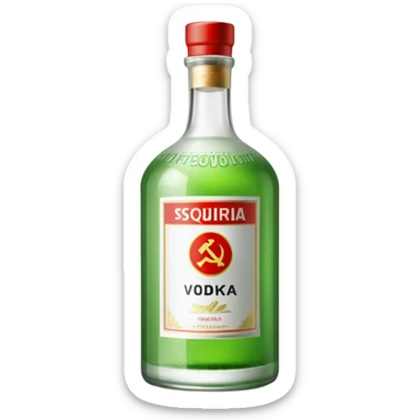 soviet vodka bottle with cyrillic label sticker