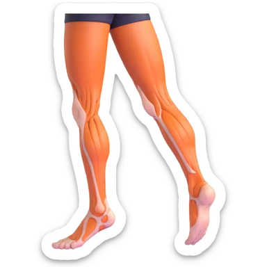 human leg showing calf muscle sticker