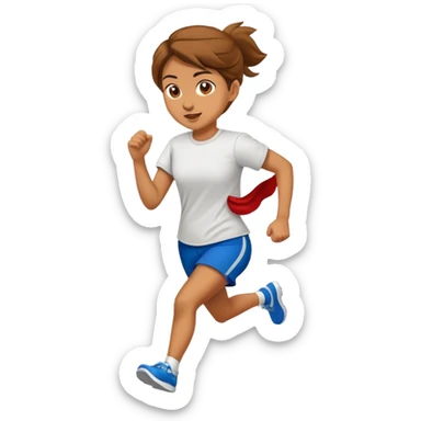 Chicita wearing a shirt while she is runing  sticker