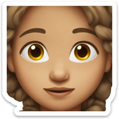 Brown eyed baby with brown hair sticker