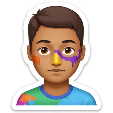 Paint on only nose, half body. sticker