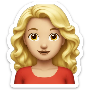 Blonde girl in red dress  sticker