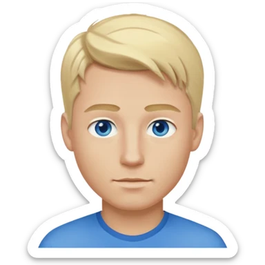 A guy with blonde hair and blue eyes that looks masculine sticker