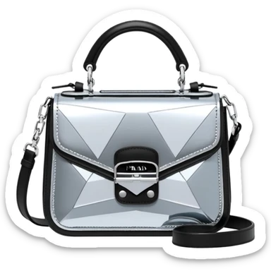  Prada glittery metallic cyberpunk style mini bag  sticker