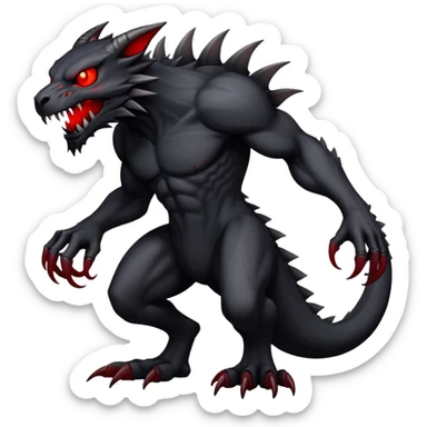  Dark black evil Fakémon-Wickerbeast-creature (full body) sticker