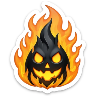 single black flame sticker