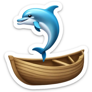 dolphin in a boat sticker