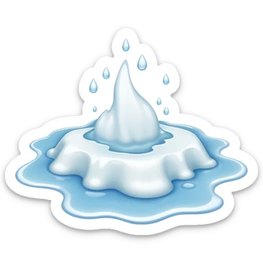a small puddle of white liquid sticker