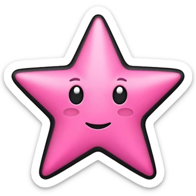 Pink nd black dizzy star emoji with white background for tt pfp sticker