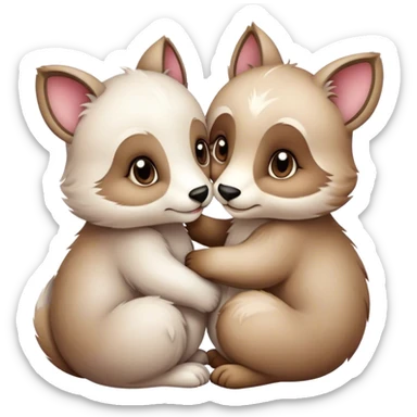 Animals in love sticker