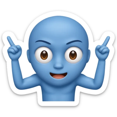 A blue gigachad doung mewing  sticker