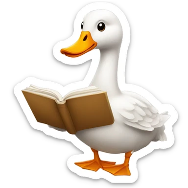 goose holding a book sticker