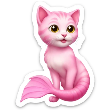 Pink Kitten mermaid sticker