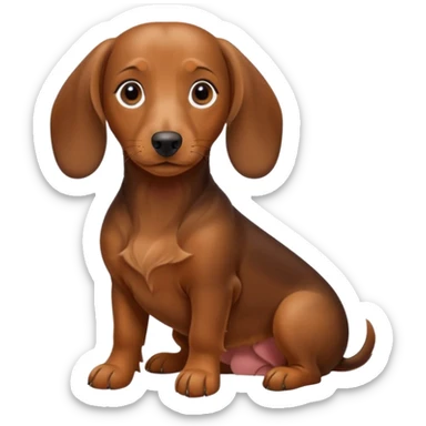 Dachshund getting groomed sticker